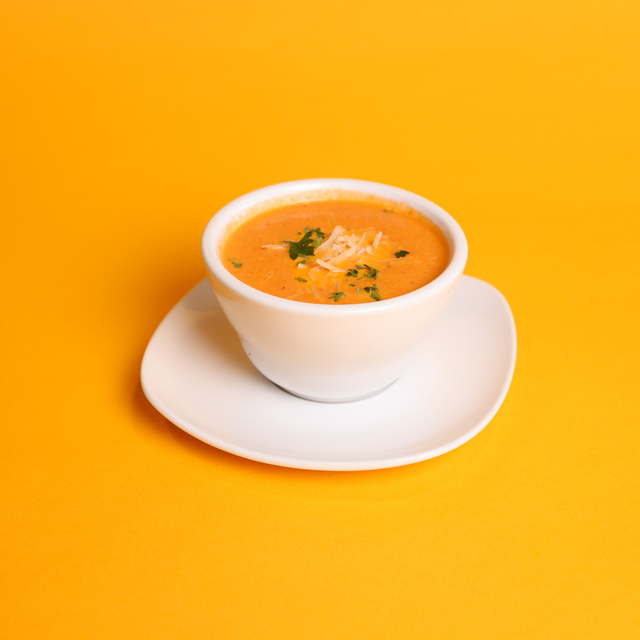A cup of house-made tomato bisque.