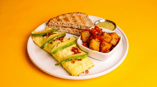 Bacon and Cheese Omelet.